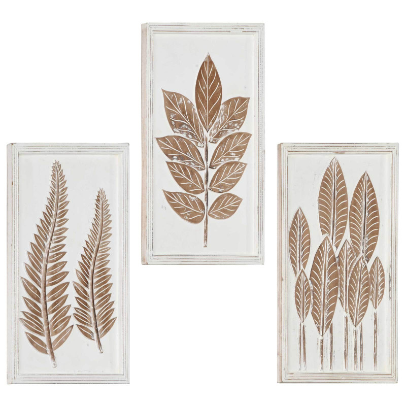 Dekoracja artystyczna 3 pcs Brązowy i biały 40 x 40 x 1,5 cm