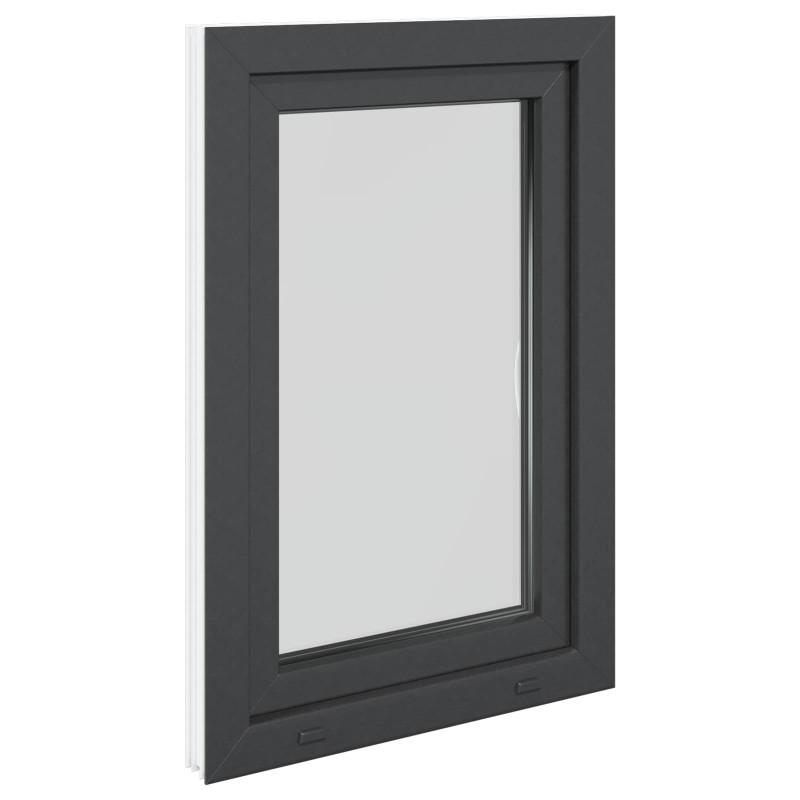 Okno piwniczne RISOR 60 x 80 cm PVC i szkło antracytowy