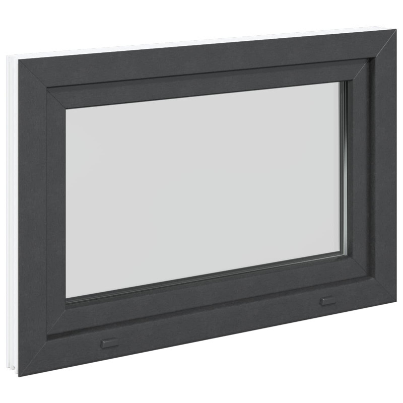 Okno piwniczne RISOR 90 x 60 cm PVC i szkło antracytowy