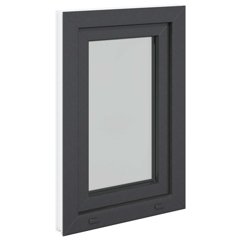 Okno piwniczne RISOR 50 x 75 cm PVC i szkło antracytowy