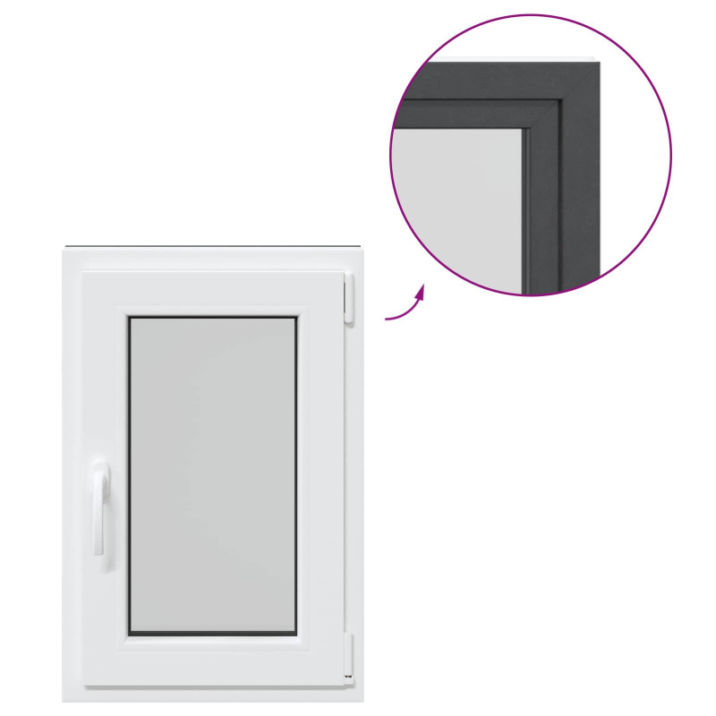 Okno piwniczne RISOR 50 x 75 cm PVC i szkło antracytowy