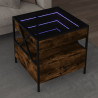 Stolik kawowy z LED Infinity, przydymiony dąb, 50x50x51 cm