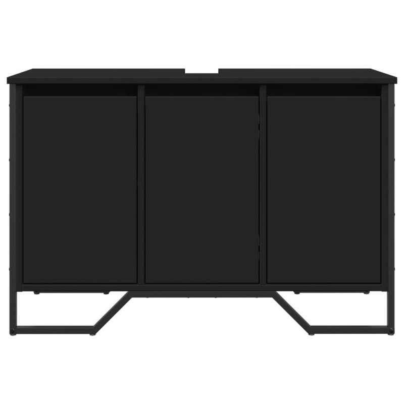 Szafka pod umywalkę, czarna, 91x35x60 cm
