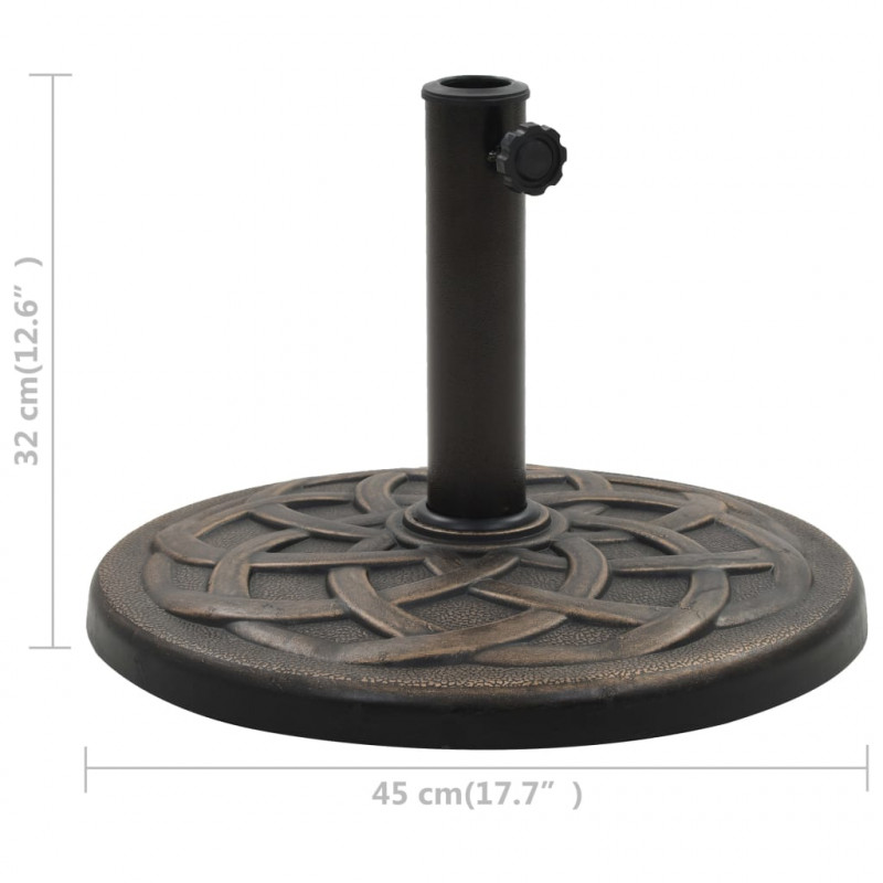 Podstawa pod parasol ogrodowy, okrągła, żywica, 11 kg, brąz