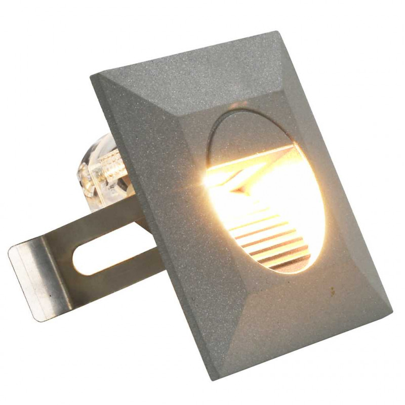 Lampy ścienne zewnętrzne LED, 6 szt., 2 W, srebrne, kwadratowe