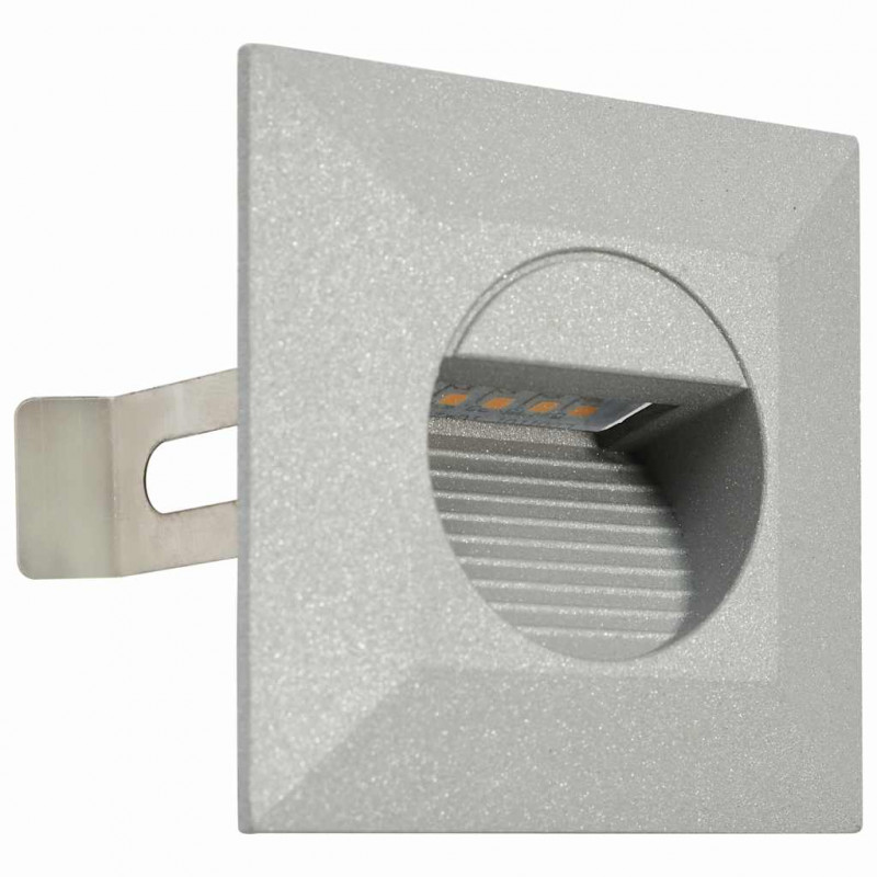 Lampy ścienne zewnętrzne LED, 6 szt., 2 W, srebrne, kwadratowe