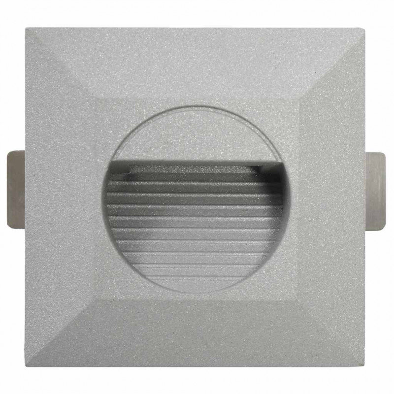 Lampy ścienne zewnętrzne LED, 6 szt., 2 W, srebrne, kwadratowe