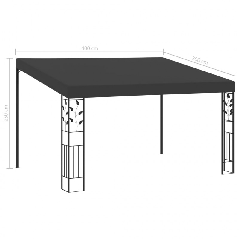 Altana przyścienna, 4 x 3 x 2,5 m, antracytowa