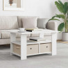 Stolik kawowy Biały 77 x 55 x 42 cm Materiał drewnopochodny