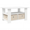 Stolik kawowy Biały 77 x 55 x 42 cm Materiał drewnopochodny