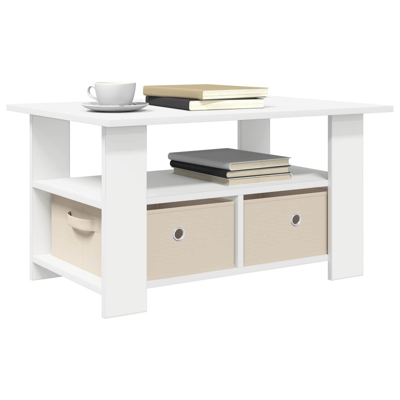 Stolik kawowy Biały 77 x 55 x 42 cm Materiał drewnopochodny