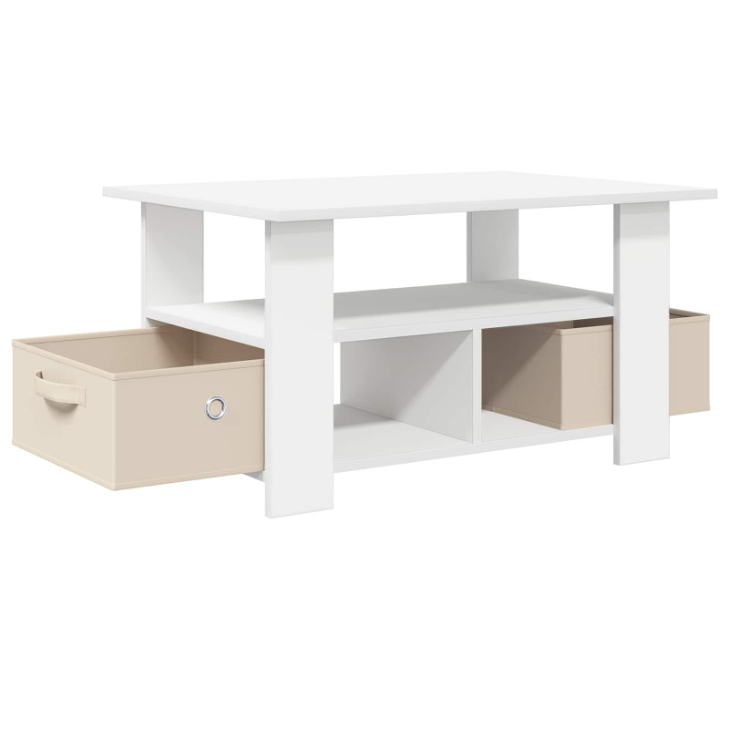 Stolik kawowy Biały 77 x 55 x 42 cm Materiał drewnopochodny