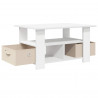 Stolik kawowy Biały 77 x 55 x 42 cm Materiał drewnopochodny