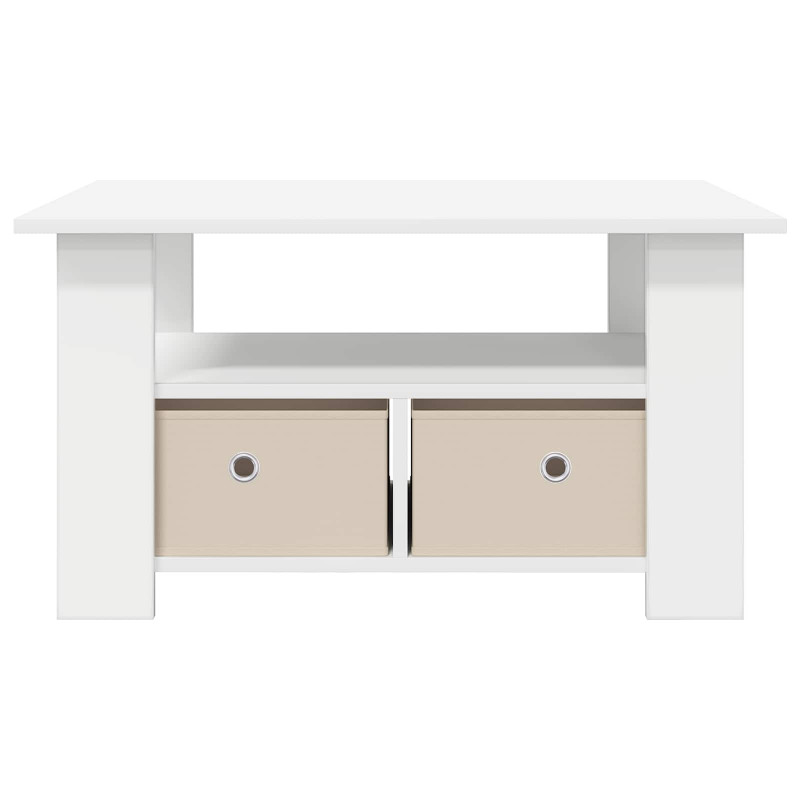 Stolik kawowy Biały 77 x 55 x 42 cm Materiał drewnopochodny
