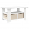 Stolik kawowy Biały 77 x 55 x 42 cm Materiał drewnopochodny