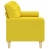 3-osobowa sofa z poduszkami, jasnożółta, 210 cm, obita tkaniną