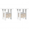 Stolik nocny z szufladą 2 pcs Biały 41 x 40 x 45 cm