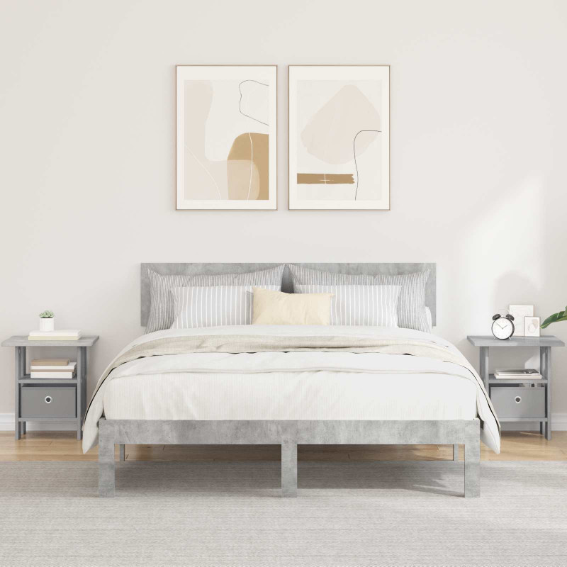 Stolik nocny z szufladą 2 pcs Betonowy szary 41 x 40 x 45 cm
