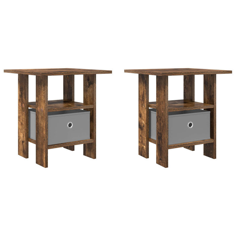 Stolik nocny z szufladą 2 pcs Dąb wędzony 41 x 40 x 45 cm