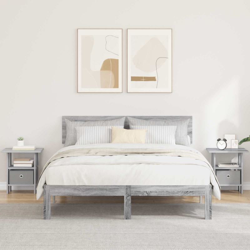 Stolik nocny z szufladą 2 pcs Szary Sonoma 41 x 40 x 45 cm