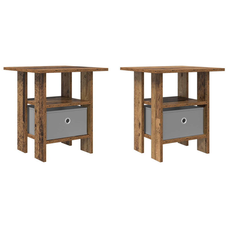 Stolik nocny z szufladą 2 pcs Stare drewno 41 x 40 x 45 cm