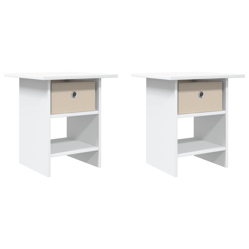 Stolik nocny z szufladą 2 pcs Biały 41 x 40 x 45 cm