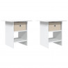Stolik nocny z szufladą 2 pcs Biały 41 x 40 x 45 cm