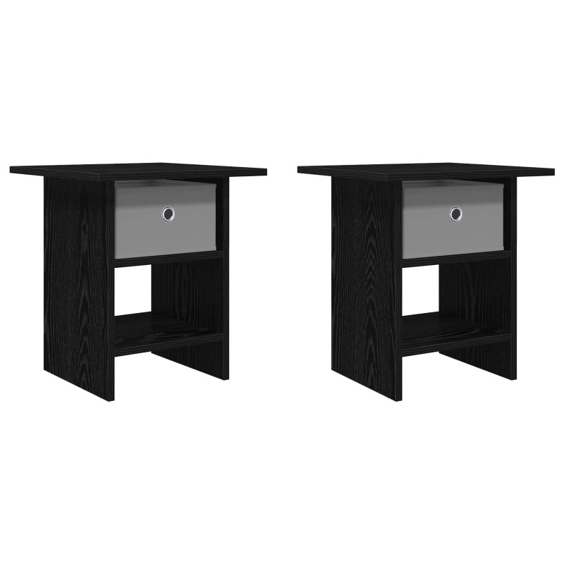 Stolik nocny z szufladą 2 pcs Czarny Dąb 41 x 40 x 45 cm