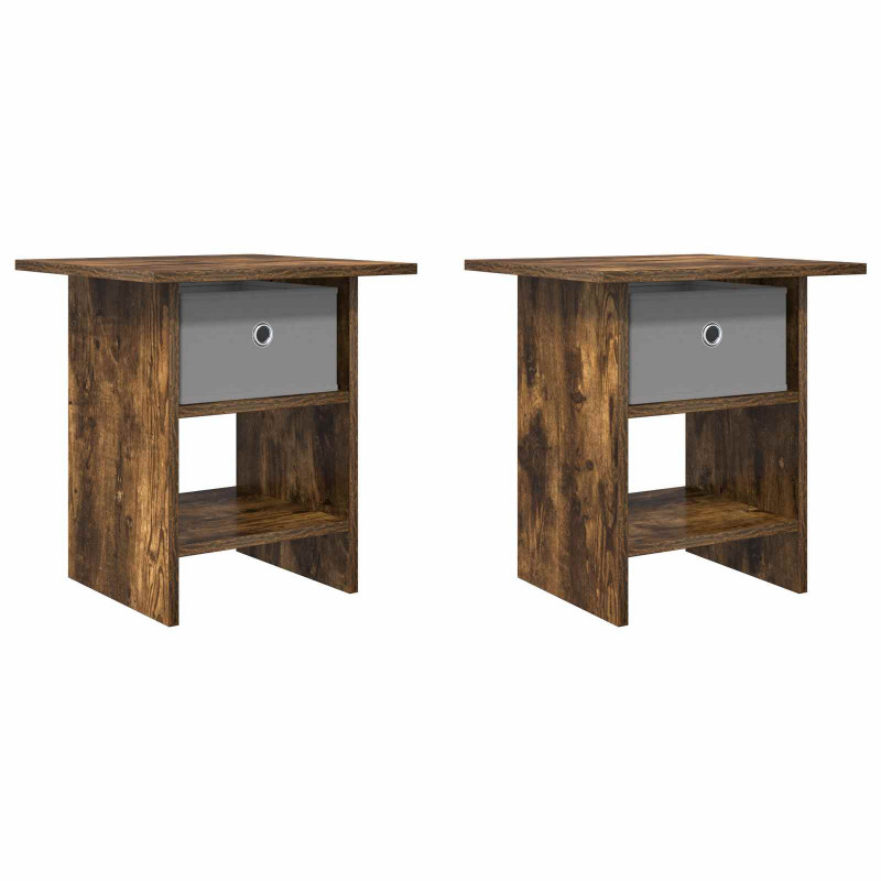 Stolik nocny z szufladą 2 pcs Dąb wędzony 41 x 40 x 45 cm