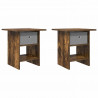Stolik nocny z szufladą 2 pcs Dąb wędzony 41 x 40 x 45 cm
