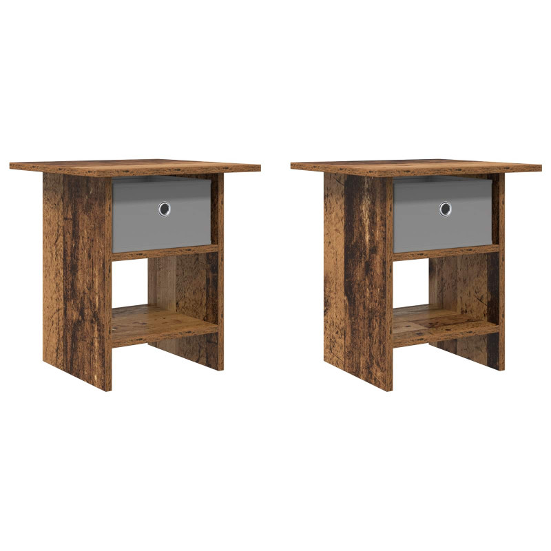 Stolik nocny z szufladą 2 pcs Stare drewno 41 x 40 x 45 cm
