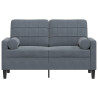 2-osobowa sofa z poduszkami, ciemnoszara, 120 cm, aksamit