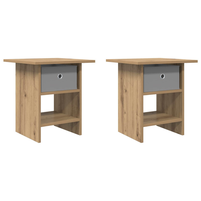 Stolik nocny z szufladą 2 pcs Dąb rzemieślniczy 41 x 40 x 45 cm