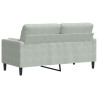 2-osobowa sofa z poduszkami, jasnoszara, 140 cm, aksamit