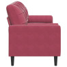 3-osobowa sofa z poduszkami, winna czerwień, 180 cm, aksamit