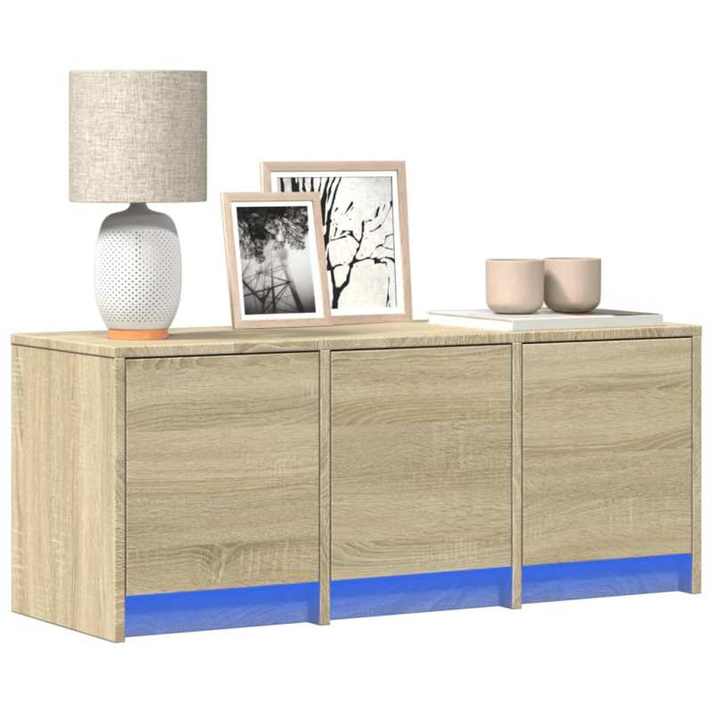 Szafka TV z LED, dąb sonoma, 97x34x40 cm