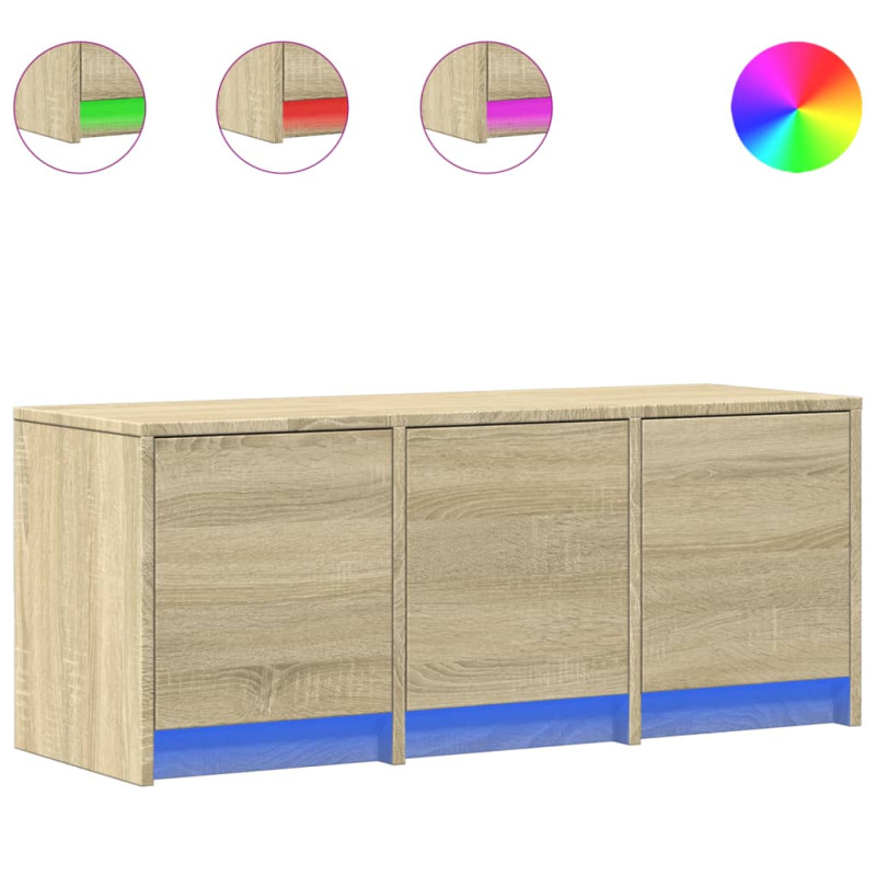 Szafka TV z LED, dąb sonoma, 97x34x40 cm