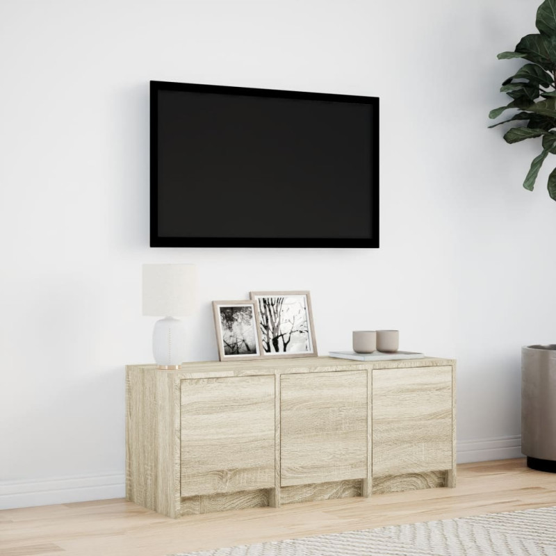 Szafka TV z LED, dąb sonoma, 97x34x40 cm