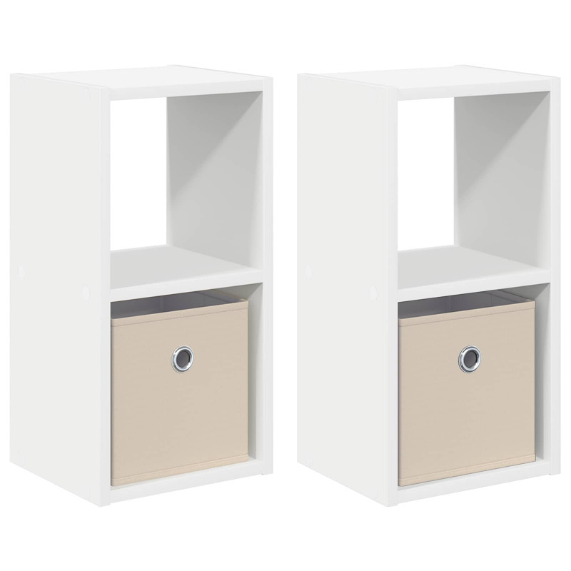 Stolik nocny z szufladą 2 pcs Biały 25,5 x 22 x 49,5 cm