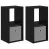 Stolik nocny z szufladą 2 pcs Czarny Dąb 25,5 x 22 x 49,5 cm