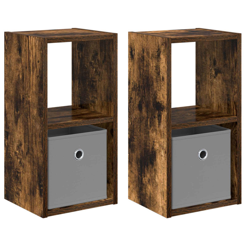 Stolik nocny z szufladą 2 pcs Dąb wędzony 25,5 x 22 x 49,5 cm