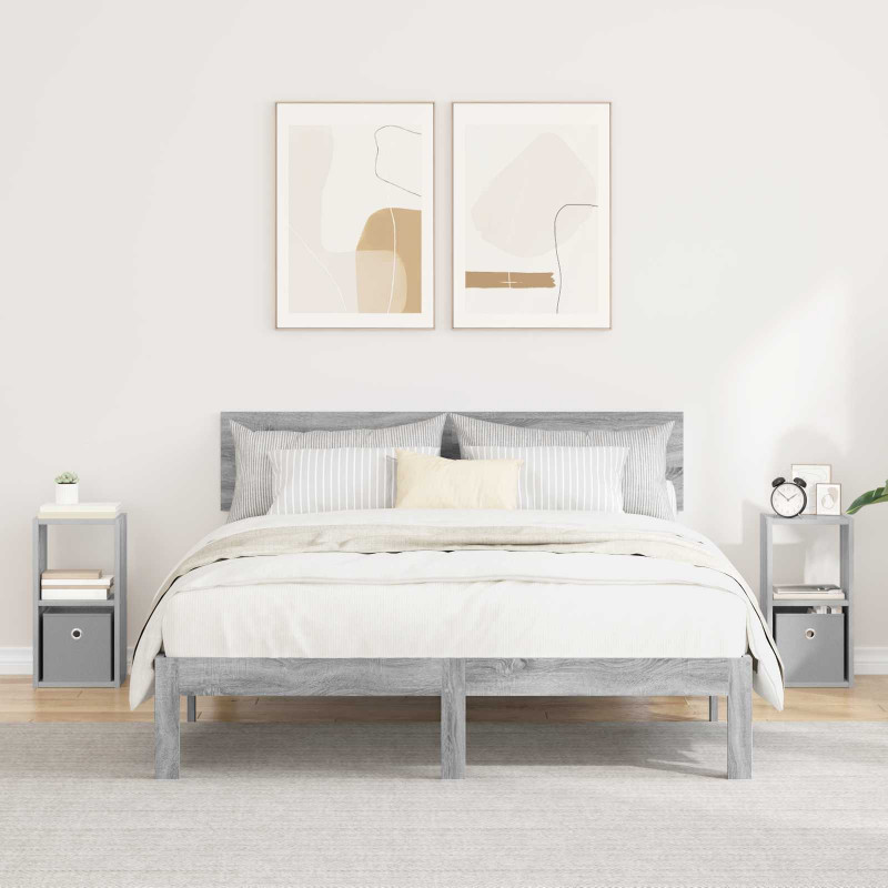 Stolik nocny z szufladą 2 pcs Szary Sonoma 25,5 x 22 x 49,5 cm