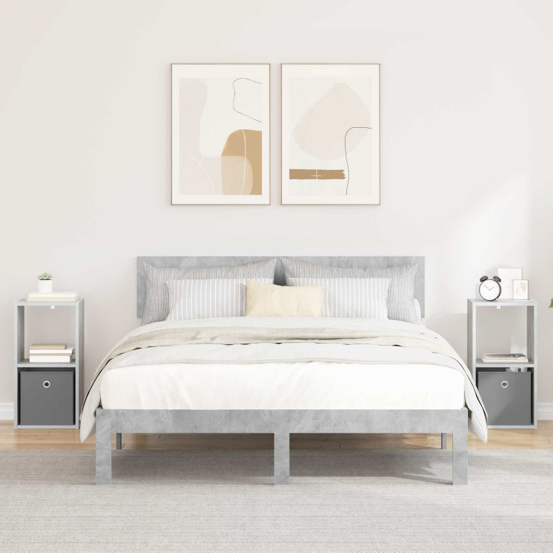 Stolik nocny 2 pcs Betonowy szary 30,5 x 27 x 59,5 cm