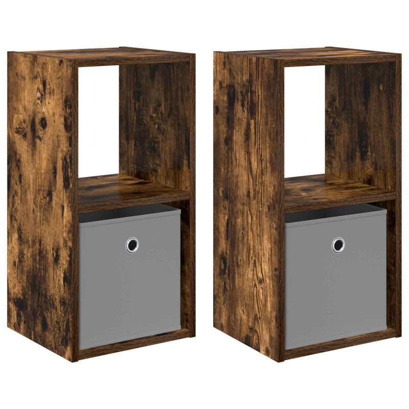 Stolik nocny z szufladą 2 pcs Dąb wędzony 30,5 x 27 x 59,5 cm