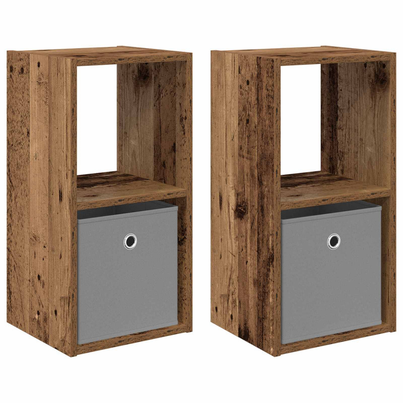 Stolik nocny z szufladą 2 pcs Stare drewno 30,5 x 27 x 59,5 cm