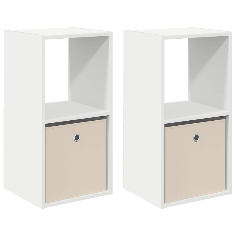 Stolik nocny z szufladą 2 pcs Biały 35 x 32 x 68,5 cm