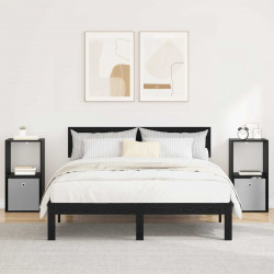Stolik nocny z szufladą 2 pcs Czarny Dąb 35 x 32 x 68,5 cm