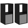 Stolik nocny z szufladą 2 pcs Czarny Dąb 35 x 32 x 68,5 cm