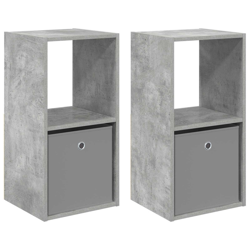 Stolik nocny z szufladą 2 pcs Betonowy szary 35 x 32 x 68,5 cm