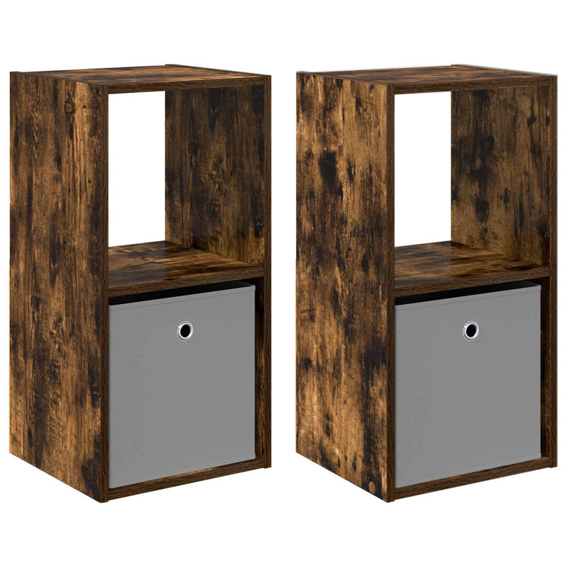 Stolik nocny z szufladą 2 pcs Dąb wędzony 35 x 32 x 68,5 cm